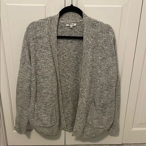 Women's Gray Open-Front Sweater